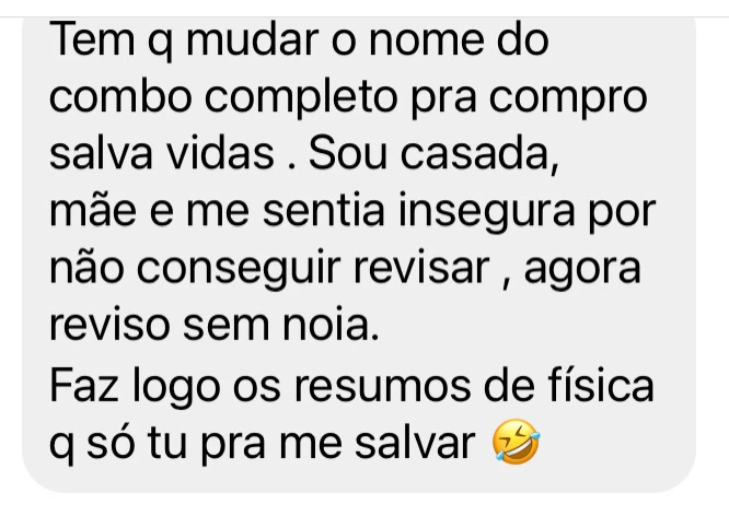 Foto de um feedback positivo tirado de uma rede social